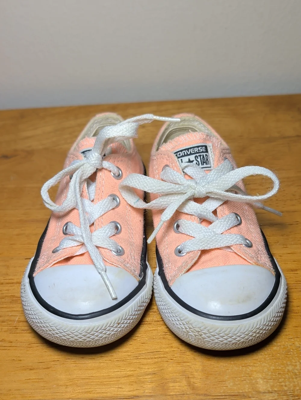Converse All Stars Neon Orange Sneakers Skater Grunge Unisex Toddler Size 7